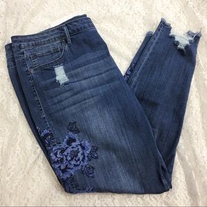 Lane Bryant Floral Super Stretch Skinny Jeans 20